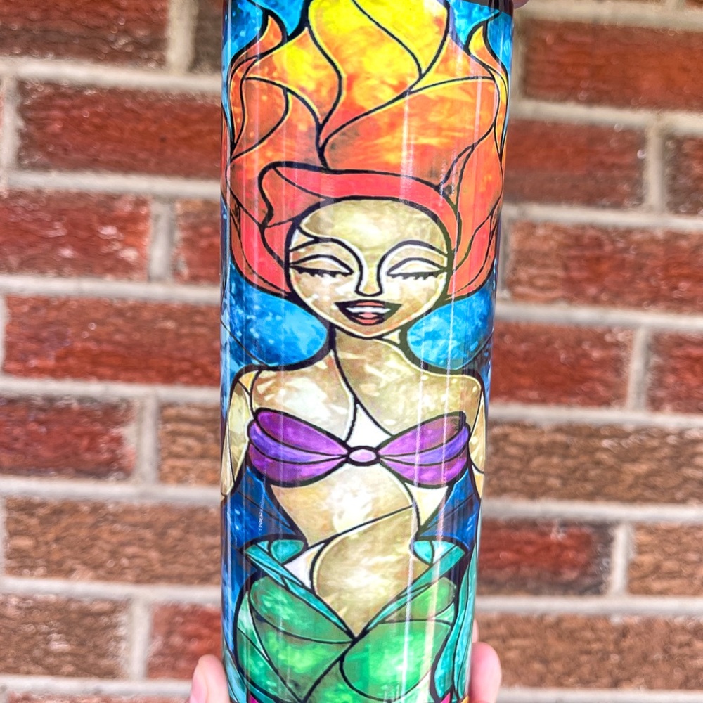 20 oz Little mermaid stained glass tumbler